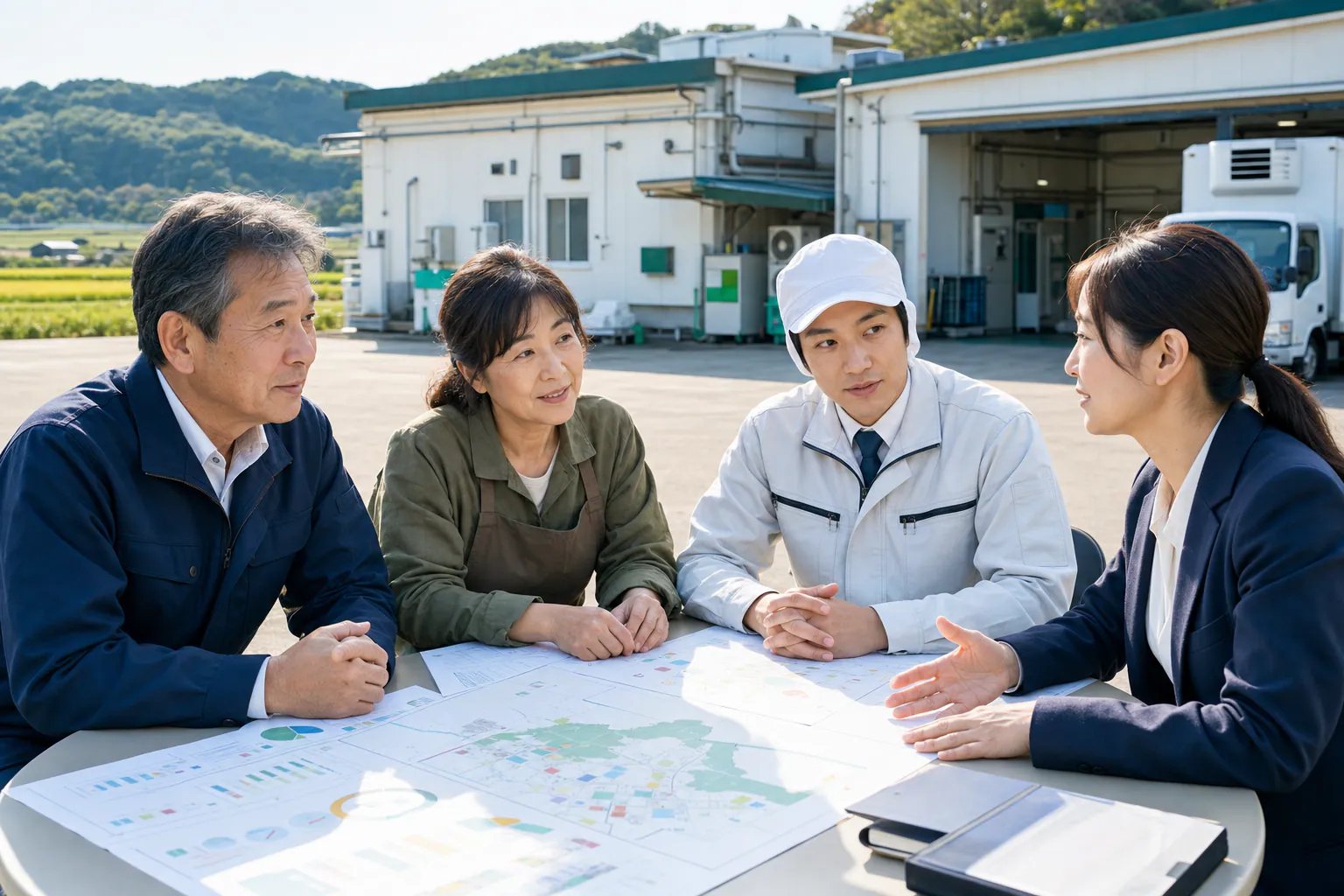 地域 冷凍食品工場 事業承継|地域の冷凍食品工場で事業承継について話し合う経営者と製造責任者